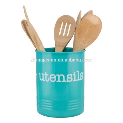 JASION Turquoise Metal Vintage Kitchen Utensils Holder