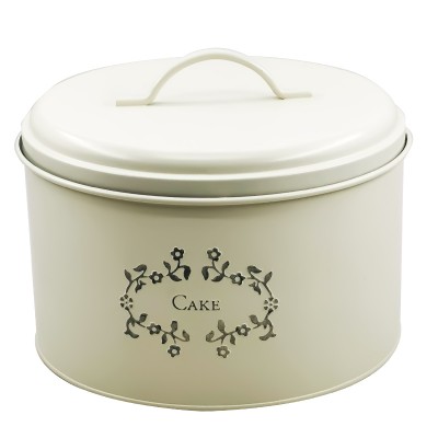 JASION cream colored storage bins metal ceramic bread bin