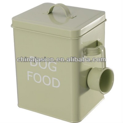 Metal dog food storage container pet food canister with Food scoop